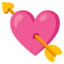 HEART WITH ARROW emoji in Google's design style - Unicode 1F498