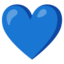 BLUE HEART emoji in Google's design style - Unicode 1F499