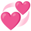 REVOLVING HEARTS emoji in Google's design style - Unicode 1F49E