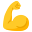 FLEXED BICEPS emoji in Google's design style - Unicode 1F4AA