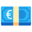 BANKNOTE WITH EURO SIGN emoji in Google's design style - Unicode 1F4B6