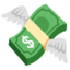 MONEY WITH WINGS emoji in Google's design style - Unicode 1F4B8