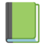 GREEN BOOK emoji in Google's design style - Unicode 1F4D7