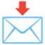 ENVELOPE WITH DOWNWARDS ARROW ABOVE emoji in Google's design style - Unicode 1F4E9