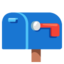 CLOSED MAILBOX WITH LOWERED FLAG emoji in Google's design style - Unicode 1F4EA