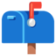 CLOSED MAILBOX WITH RAISED FLAG emoji in Google's design style - Unicode 1F4EB