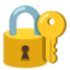 CLOSED LOCK WITH KEY emoji in Google's design style - Unicode 1F510