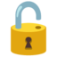 OPEN LOCK emoji in Google's design style - Unicode 1F513