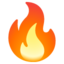 FIRE emoji in Google's design style - Unicode 1F525