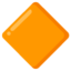 LARGE ORANGE DIAMOND emoji in Google's design style - Unicode 1F536