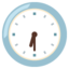 CLOCK FACE SIX-THIRTY emoji in Google's design style - Unicode 1F561