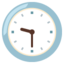 CLOCK FACE NINE-THIRTY emoji in Google's design style - Unicode 1F564