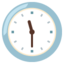 CLOCK FACE ELEVEN-THIRTY emoji in Google's design style - Unicode 1F566