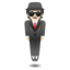 PERSON IN SUIT LEVITATING emoji with light skin tone skin tone