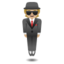 PERSON IN SUIT LEVITATING emoji with medium-light skin tone skin tone