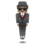 PERSON IN SUIT LEVITATING emoji with medium skin tone skin tone