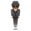 PERSON IN SUIT LEVITATING emoji with medium-dark skin tone skin tone