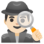 MAN DETECTIVE emoji with light skin tone skin tone