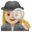 WOMAN DETECTIVE emoji with medium-light skin tone skin tone