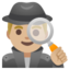 MAN DETECTIVE emoji with medium-light skin tone skin tone