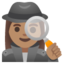 WOMAN DETECTIVE emoji with medium skin tone skin tone