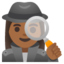 WOMAN DETECTIVE emoji with medium-dark skin tone skin tone