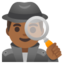 MAN DETECTIVE emoji with medium-dark skin tone skin tone