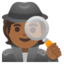 DETECTIVE emoji with medium-dark skin tone skin tone