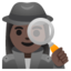 WOMAN DETECTIVE emoji with dark skin tone skin tone