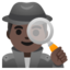 MAN DETECTIVE emoji with dark skin tone skin tone