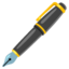 FOUNTAIN PEN emoji in Google's design style - Unicode 1F58B-FE0F