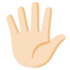 HAND WITH FINGERS SPLAYED emoji with light skin tone skin tone