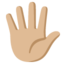 HAND WITH FINGERS SPLAYED emoji with medium-light skin tone skin tone