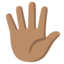 HAND WITH FINGERS SPLAYED emoji with medium skin tone skin tone