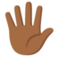 HAND WITH FINGERS SPLAYED emoji with medium-dark skin tone skin tone