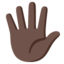 HAND WITH FINGERS SPLAYED emoji with dark skin tone skin tone