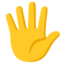 HAND WITH FINGERS SPLAYED emoji in Google's design style - Unicode 1F590-FE0F