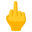 REVERSED HAND WITH MIDDLE FINGER EXTENDED emoji in Google's design style - Unicode 1F595