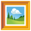 FRAMED PICTURE emoji in Google's design style - Unicode 1F5BC-FE0F