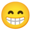 GRINNING FACE WITH SMILING EYES emoji in Google's design style - Unicode 1F601