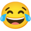 FACE WITH TEARS OF JOY emoji in Google's design style - Unicode 1F602