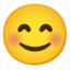 SMILING FACE WITH SMILING EYES emoji in Google's design style - Unicode 1F60A