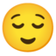 RELIEVED FACE emoji in Google's design style - Unicode 1F60C