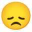 DISAPPOINTED FACE emoji in Google's design style - Unicode 1F61E