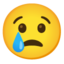 CRYING FACE emoji in Google's design style - Unicode 1F622