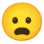 FROWNING FACE WITH OPEN MOUTH emoji in Google's design style - Unicode 1F626