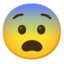 FEARFUL FACE emoji in Google's design style - Unicode 1F628