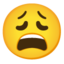 WEARY FACE emoji in Google's design style - Unicode 1F629