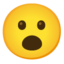 FACE WITH OPEN MOUTH emoji in Google's design style - Unicode 1F62E