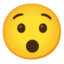 HUSHED FACE emoji in Google's design style - Unicode 1F62F